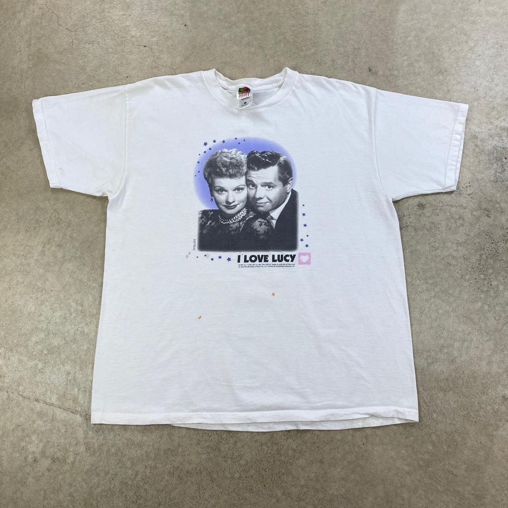 Vintage 90s I Love Lucy Shirt Size XL White Sitcom TV Show Promo